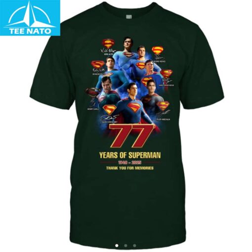 77 Years of Superman 1948-2025 Shirt - Image 3