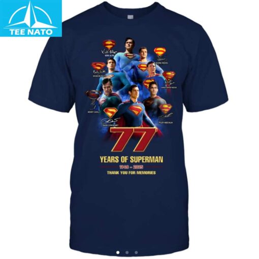 77 Years of Superman 1948-2025 Shirt - Image 5