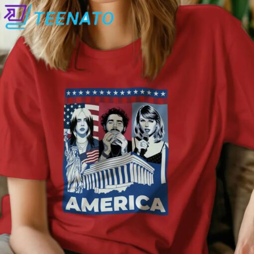 Billie, Post & Taylor – In Pop We Trust Shirt - Image 4