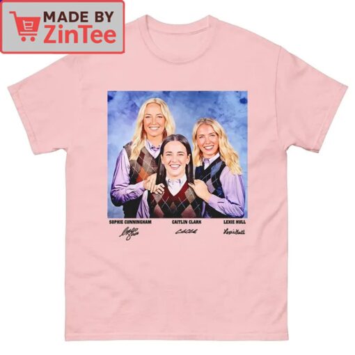 Caitlin Clark Sophie Cunningham Lexie Hull Step Sisters T-Shirt - Image 5