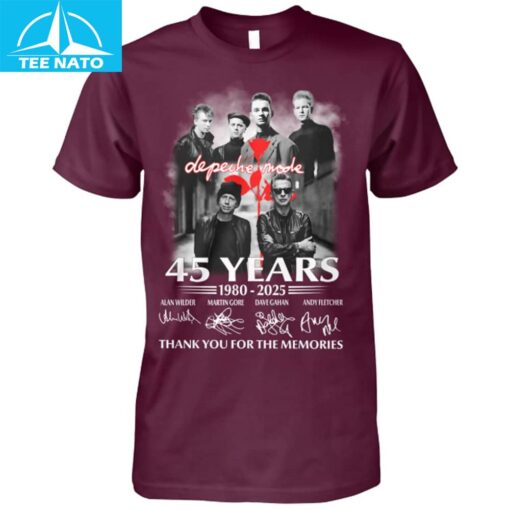 Depeche Mode 45 Years 1980-2025 Anniversary Shirt - Image 4