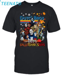 Dutch Bros Happy HalloThanksmas Horror Shirt