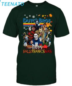 Dutch Bros Happy HalloThanksmas Horror Shirt2