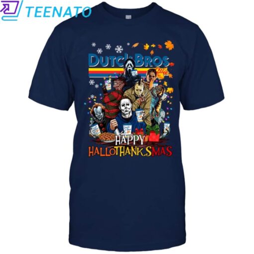 Dutch Bros Happy HalloThanksmas Horror Shirt - Image 5