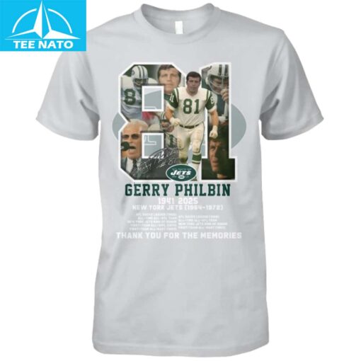 Gerry Philbin New York Jets Tribute Shirt - Image 3