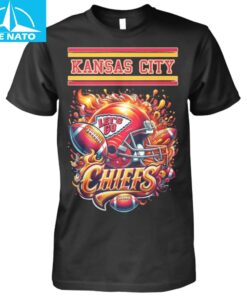 Kansas City Chiefs Football Helmet Flame Shirt