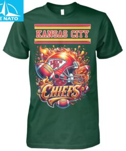 Kansas City Chiefs Football Helmet Flame Shirt2