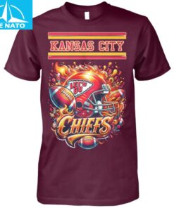 Kansas City Chiefs Football Helmet Flame Shirt3