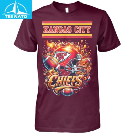 Kansas City Chiefs Football Helmet Flame Shirt - Image 4