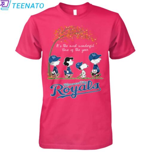 Kansas City Royals Peanuts Charlie Brown Snoopy Fall Shirt - Image 4
