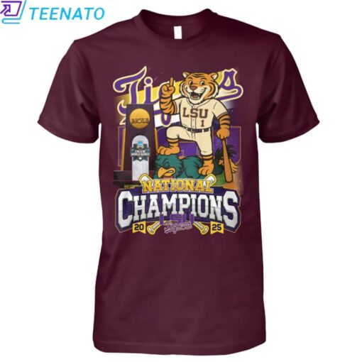 LSU Tigers 2025 National Champions Baseball Shirt - Image 3