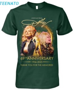 Live in Las Vegas Dolly Parton 69th anniversary 1956 2025 thank you for the memories shirt2