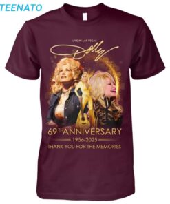 Live in Las Vegas Dolly Parton 69th anniversary 1956 2025 thank you for the memories shirt3