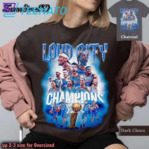 Loud Oklahoma City 2025 Basketball Champions T-Shirt - Image 3