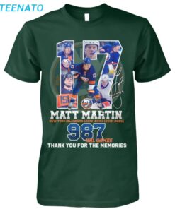 Matt Martin Islanders 987 NHL Games Shirt2