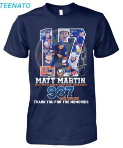 Matt Martin Islanders 987 NHL Games Shirt3