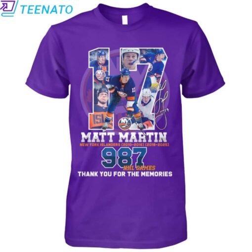 Matt Martin Islanders 987 NHL Games Shirt - Image 5