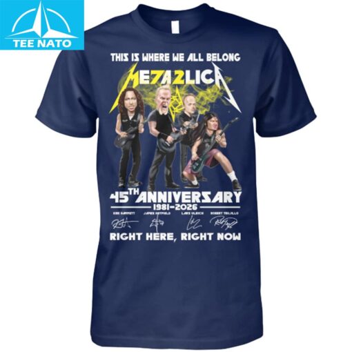 Metallica 45th Anniversary 1981-2026 Band Shirt - Image 5