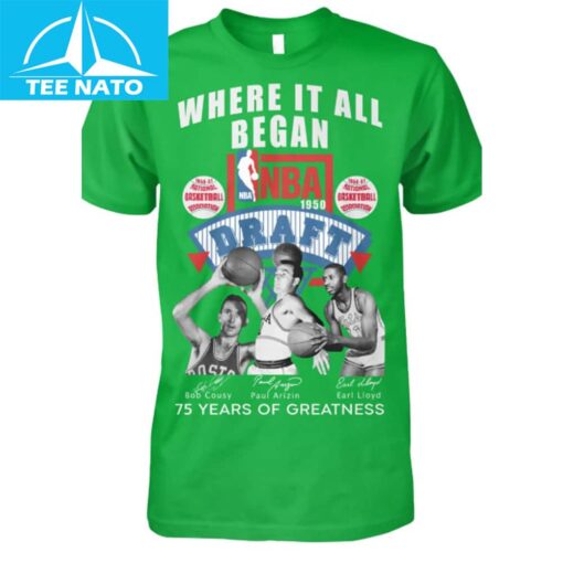 NBA 1950 Draft 75 Years of Greatness Shirt - Image 3