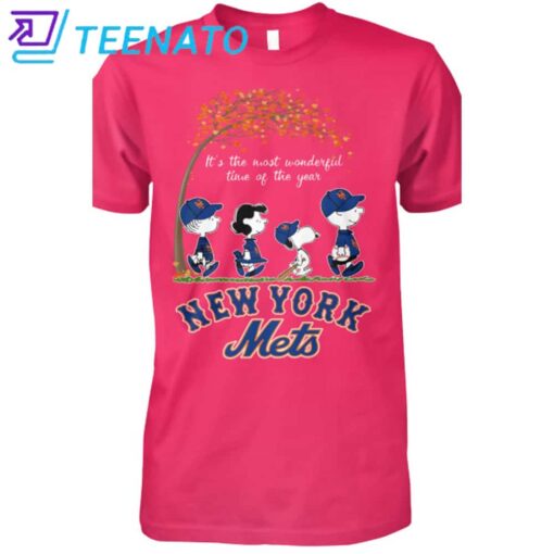 New York Mets Snoopy it's the most wonderful time of the year shirt - Image 4