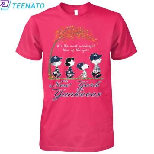New York Yankees Peanuts Fall Baseball Shirt - Image 4