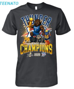 OKC Oklahoma City Thunder NBA CHAMPIONS 2025 Animals T Shirt