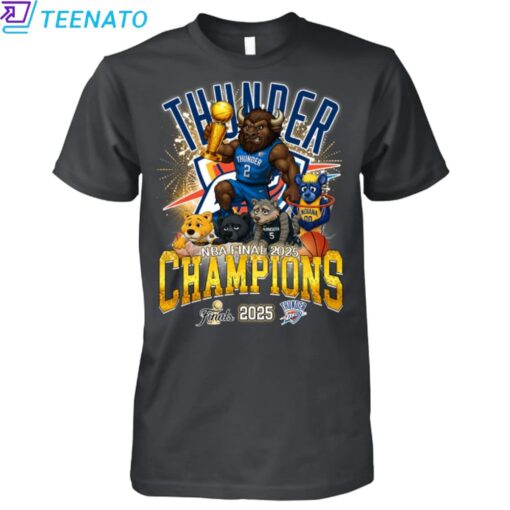 OKC Oklahoma City Thunder NBA CHAMPIONS 2025 Animals T-Shirt - Image 3