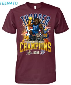 OKC Oklahoma City Thunder NBA CHAMPIONS 2025 Animals T Shirt3