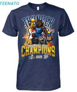 OKC Oklahoma City Thunder NBA CHAMPIONS 2025 Animals T Shirt4