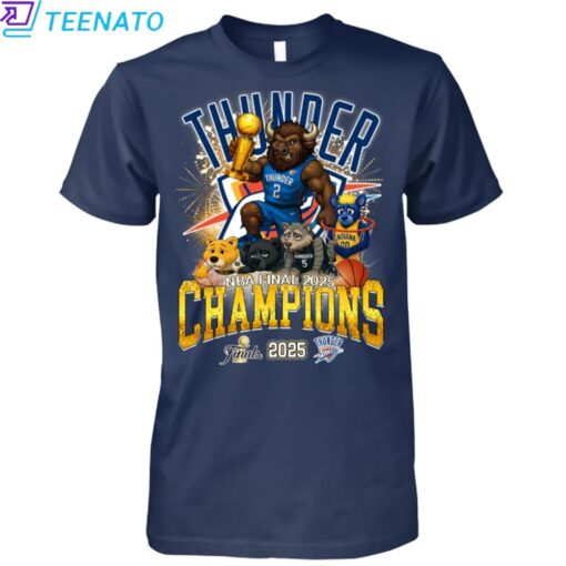 OKC Oklahoma City Thunder NBA CHAMPIONS 2025 Animals T-Shirt - Image 5