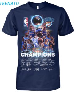 OKC Oklahoma City Thunder NBA CHAMPIONS 2025 Signature T Shirt2
