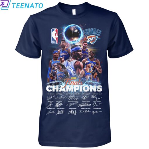 OKC Oklahoma City Thunder NBA CHAMPIONS 2025 Signature T-Shirt - Image 3