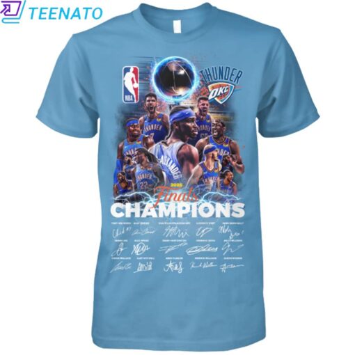 OKC Oklahoma City Thunder NBA CHAMPIONS 2025 Signature T-Shirt - Image 4