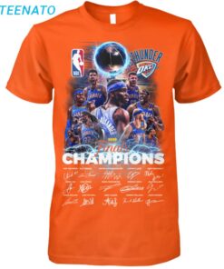 OKC Oklahoma City Thunder NBA CHAMPIONS 2025 Signature T Shirt4