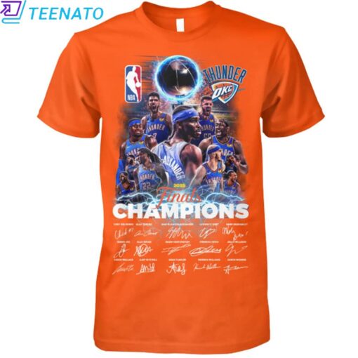 OKC Oklahoma City Thunder NBA CHAMPIONS 2025 Signature T-Shirt - Image 5