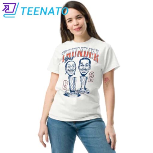 OKC Thunder Bros Finals MVP Shai & Chet 8 and 2 T-Shirt - Image 3