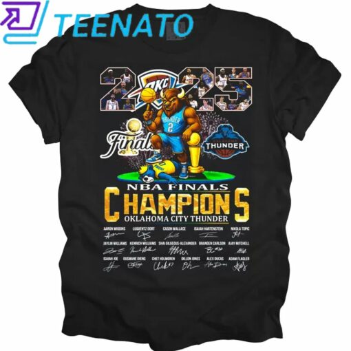 Oklahoma City OKC Thunder NBA Finals Champions 2025 Shirt - Image 2