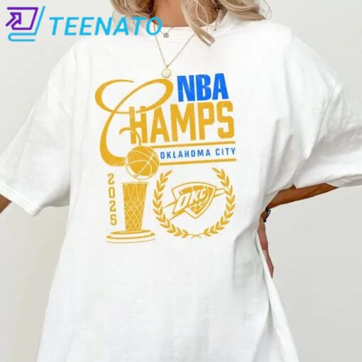 Oklahoma City Thunder Champions Basketball 2025 Shirt - Image 3