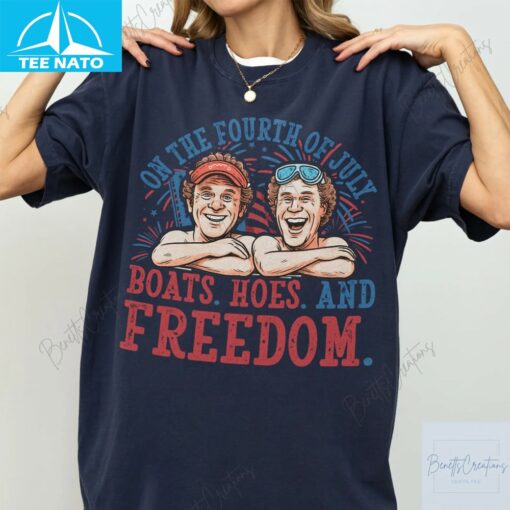 On the Fourth of July Boats Hoes and Freedom Shirt - Image 5