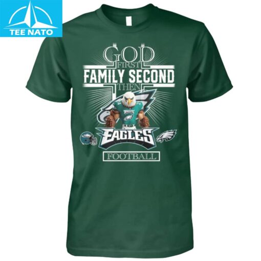 Philadelphia Eagles God First Family Second Football Shirt - Image 3