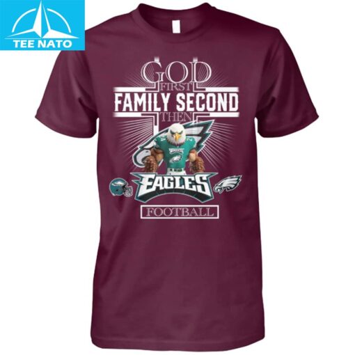 Philadelphia Eagles God First Family Second Football Shirt - Image 4