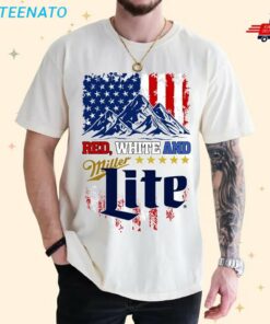 Red White And Miller Lite Beer Shirt3