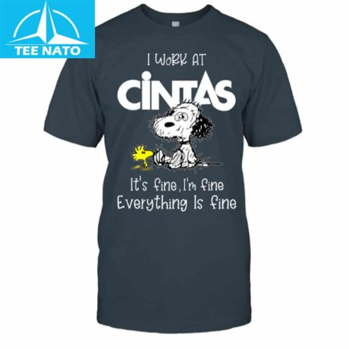 Snoopy I Work At Cintas Shirt - Image 2