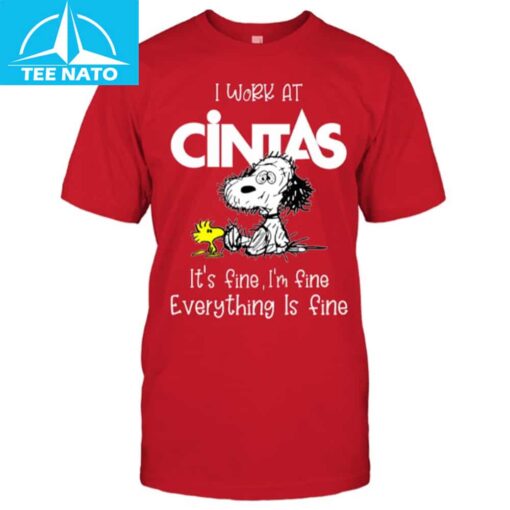 Snoopy I Work At Cintas Shirt - Image 3