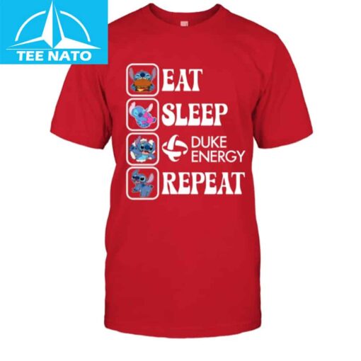 Stitch Eat Sleep Duke Energy Repeat Shirt - Image 4
