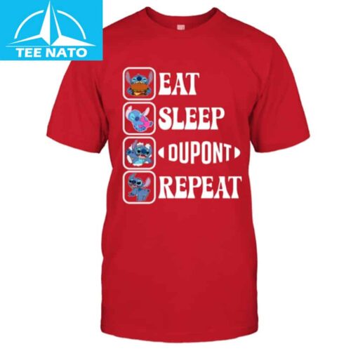 Stitch Eat Sleep Dupont Repeat Shirt - Image 3