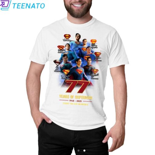 Superman 77Th Anniversary 1948-2025 T-Shirt - Image 3
