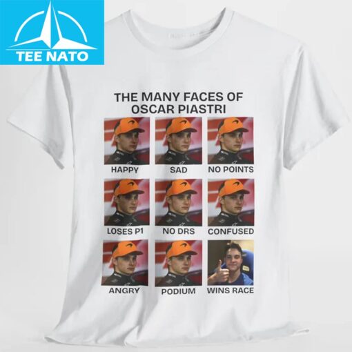 The Many Faces of Oscar Piastri Shirt - Image 2
