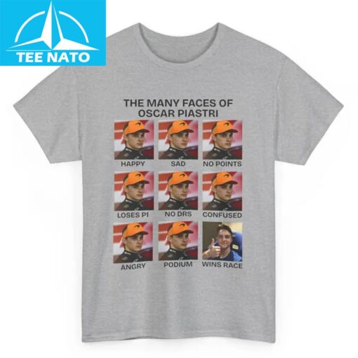 The Many Faces of Oscar Piastri Shirt - Image 3