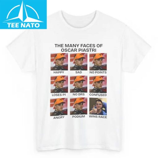 The Many Faces of Oscar Piastri Shirt - Image 4
